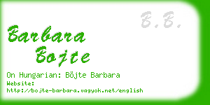 barbara bojte business card